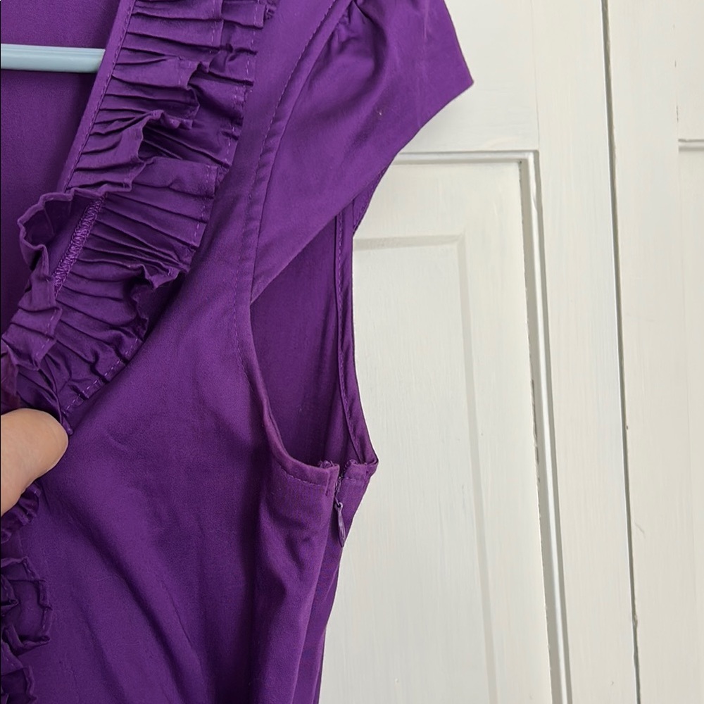 Max & Cleo Plum Ruffle Midi Dress - Picture 7 of 14